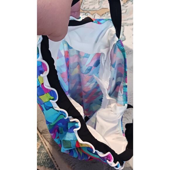 Profile by Gottex Tankini Swim Top MultiColor Geometric Padded Underwire 36D NWT - Picture 7 of 8